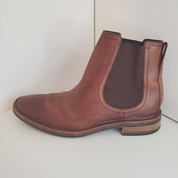 Cole Haan X NikeAir Mens 9.5M Chelsea Boots Brown Leather Ankle Business Casual - Picture 1 of 10